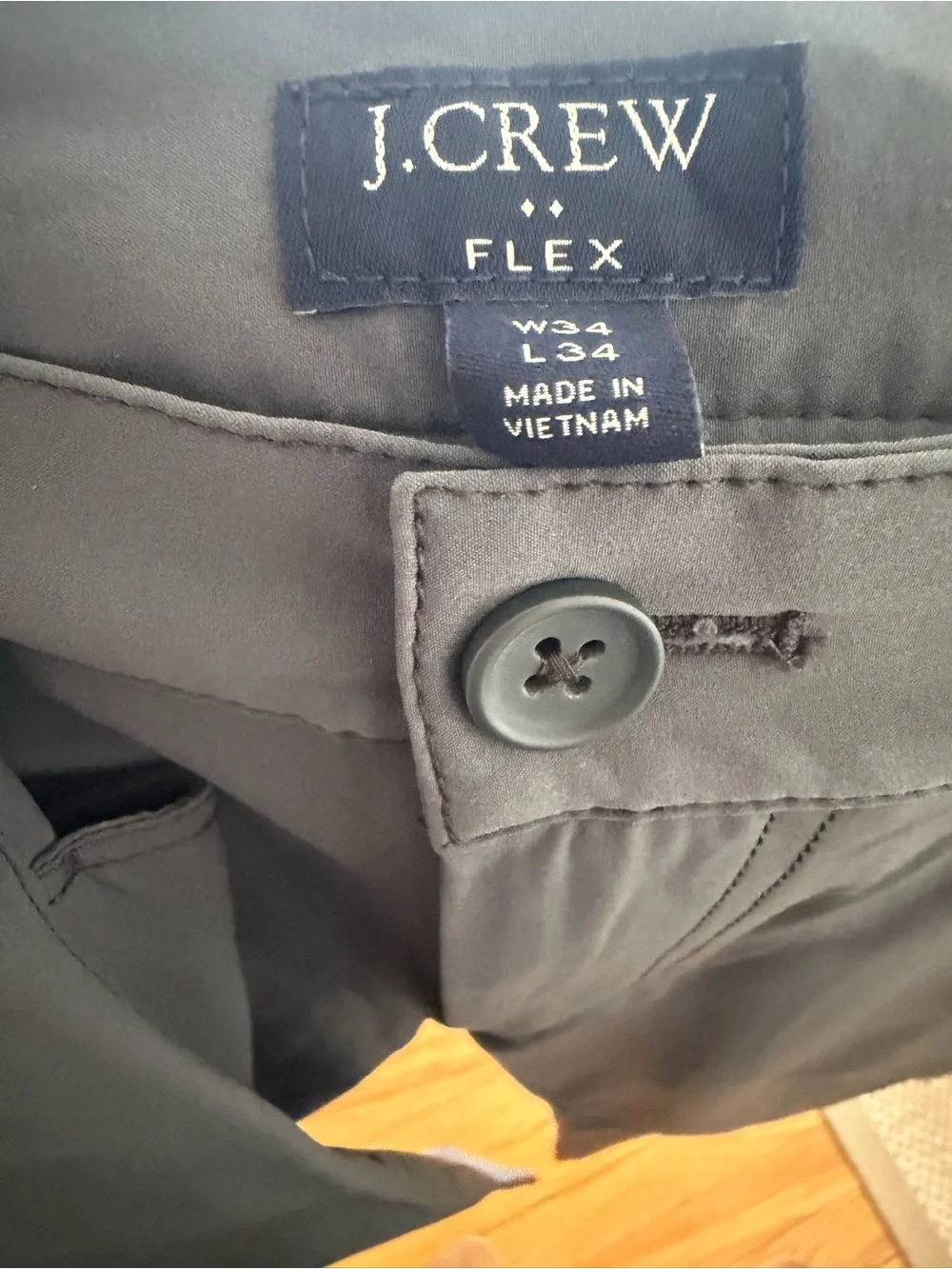 J.Crew Flex Charcoal Straight-Leg Pants